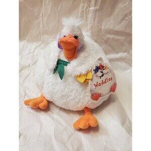 Waddles The Duck Y2K Plush Toy w Tags Chubby Gosling Angry Goose 2001 Vintage 7"